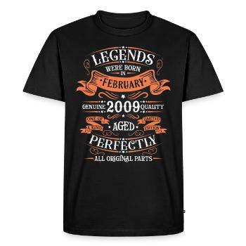 Les Légendes Sont Nées En Février 2009 Cadeau - T-shirt Premium bio Homme - noir - Devant - Nico (187cm)