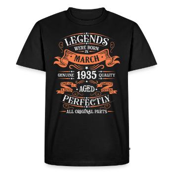 Les Légendes Sont Nées En Mars 1935 Cadeau - T-shirt Premium bio Homme - noir - Devant - Nico (187cm)