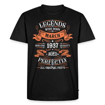 Les Légendes Sont Nées En Mars 1937 Cadeau - T-shirt Premium bio Homme - noir - Devant - Nico (187cm)