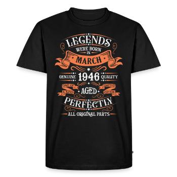 Les Légendes Sont Nées En Mars 1946 Cadeau - T-shirt Premium bio Homme - noir - Devant - Nico (187cm)