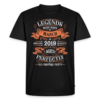 Les Légendes Sont Nées En Mars 2019 Cadeau - T-shirt Premium bio Homme - noir - Devant - Nico (187cm)