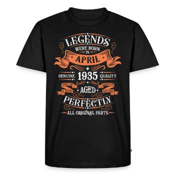 Les Légendes Sont Nées En Avril 1935 Cadeau - T-shirt Premium bio Homme - noir - Devant - Nico (187cm)