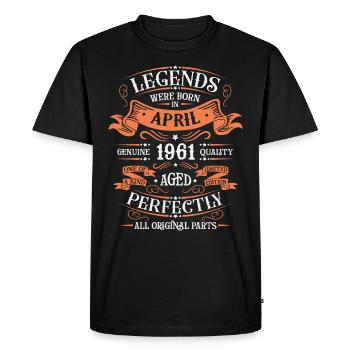 62ème anniversaire Avril Millésime 1961 Millésime - T-shirt Premium bio Homme - noir - Devant - Nico (187cm)