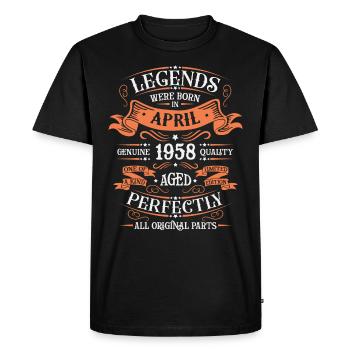 Anniversaire 1958 Avril 1958 ! né en Avril 1958 - T-shirt Premium bio Homme - noir - Devant - Nico (187cm)