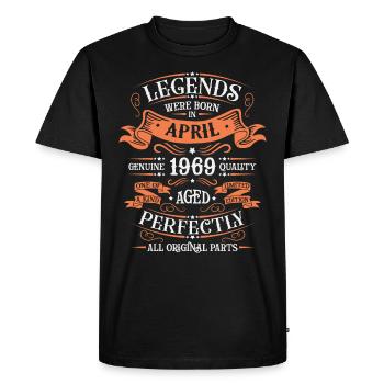 1969 Avril 1969 anniversaire Avril 1969 Avril - T-shirt Premium bio Homme - noir - Devant - Nico (187cm)