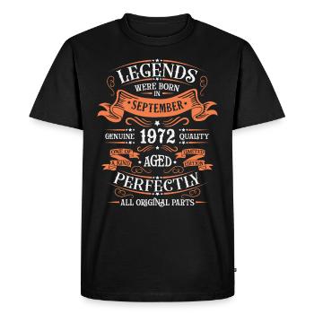 Génial depuis septembre 1972 - T-shirt Premium bio Homme - noir - Devant - Nico (187cm)