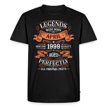 1999 April - birthday 1999 legends April - Men's Premium Organic T-Shirt - black - Front - Nico (187cm)