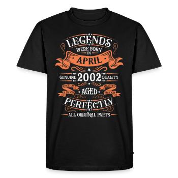 Avril 2002 Vintage Retro Anniversaire - T-shirt Premium bio Homme - noir - Devant - Nico (187cm)