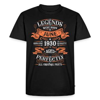Anniversaire Juin 1930 Edition Limitée Millésime - T-shirt Premium bio Homme - noir - Devant - Nico (187cm)