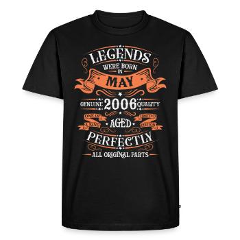 Vintage Flourish Birthday Gift May 2006 - Men's Premium Organic T-Shirt - black - Front - Nico (187cm)