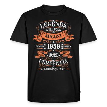 Août 1959 Jubilé 1959 Légendes Août - T-shirt Premium bio Homme - noir - Devant - Nico (187cm)