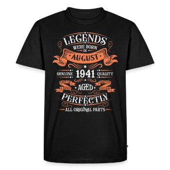 August 1941 Birthday Man - Men's Premium Organic T-Shirt - black - Front - Nico (187cm)