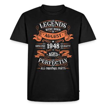August 1948 Birthday Man - Men's Premium Organic T-Shirt - black - Front - Nico (187cm)