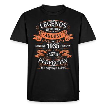 August 1935 Birthday Man - Men's Premium Organic T-Shirt - black - Front - Nico (187cm)