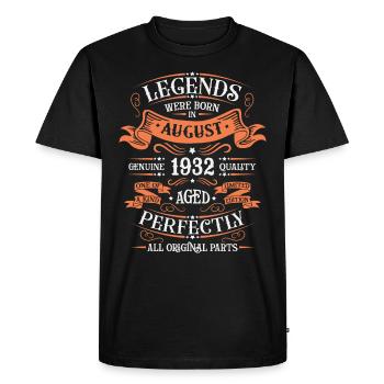 August 1932 Birthday Man - Men's Premium Organic T-Shirt - black - Front - Nico (187cm)