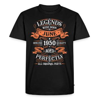 1950 June Limited Edition 73rd Birthday Outfit - Men's Premium Organic T-Shirt - black - Front - Nico (187cm)