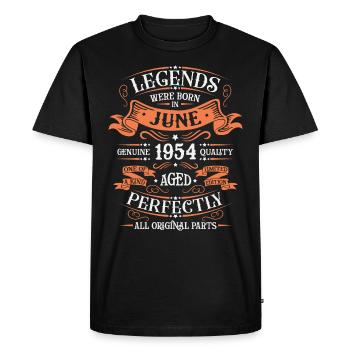 Juin 1954 Anniversaire Juin 1954 Juin - T-shirt Premium bio Homme - noir - Devant - Nico (187cm)