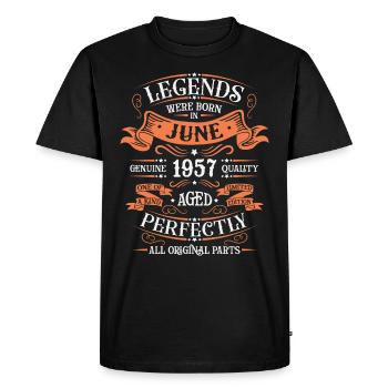 1957 Juin Édition Limitée 66e Tenue d’anniversaire - T-shirt Premium bio Homme - noir - Devant - Nico (187cm)