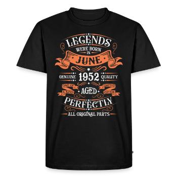 1952 Juin Édition Limitée 71e Tenue d’anniversaire - T-shirt Premium bio Homme - noir - Devant - Nico (187cm)