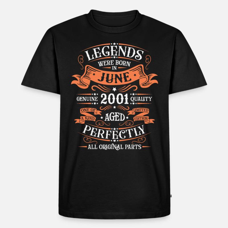 Geboren im Juni 2001 - Männer Premium Bio T-Shirt - Schwarz