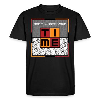 Ne perdez pas votre temps - T-shirt Premium bio Homme - noir - Devant - Nico (187cm)