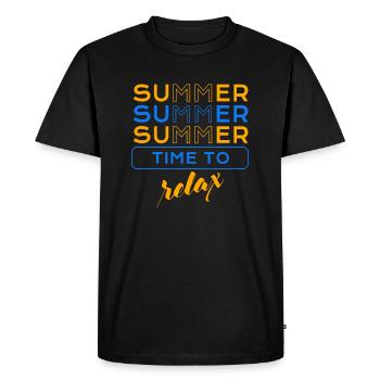 L’heure d’été pour détendre EV - T-shirt Premium bio Homme - noir - Devant - Nico (187cm)