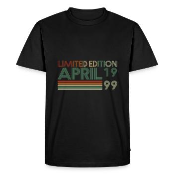 24th birthday April Vintage 1999 Vintage - Men's Premium Organic T-Shirt - black - Front - Nico (187cm)