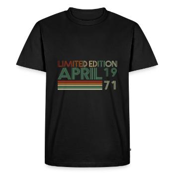 52ème anniversaire Avril Millésime 1971 Millésime - T-shirt Premium bio Homme - noir - Devant - Nico (187cm)
