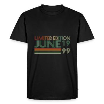 24th Birthday June Vintage 1999 Vintage - Men's Premium Organic T-Shirt - black - Front - Nico (187cm)