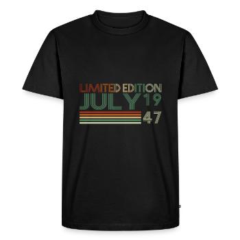 76th Birthday July Vintage 1947 Vintage - Men's Premium Organic T-Shirt - black - Front - Nico (187cm)
