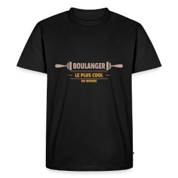Boulanger le plus cool du monde - T-shirt Premium bio Homme - noir - Devant - Nico (187cm)