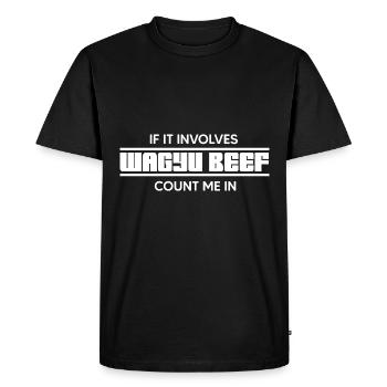 Wagyu Beef Lover Marbling Fat - T-shirt Premium bio Homme - noir - Devant - Nico (187cm)