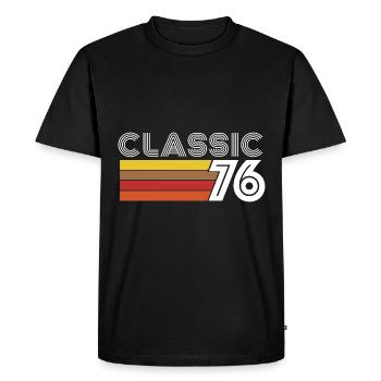 Classic 76 Anniversary 1976 Vintage - Men's Premium Organic T-Shirt - black - Front - Nico (187cm)