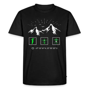 Watzmann The 3 peaks of the Watzmann - Men's Premium Organic T-Shirt - black - Front - Nico (187cm)