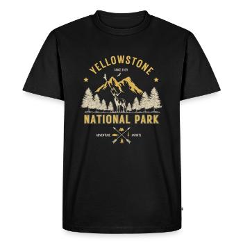 Yellowstone National Park - Men's Premium Organic T-Shirt - black - Front - Nico (187cm)