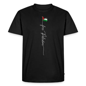 Free Palestine, vintage Palestinian Patriotic Flag - Men's Premium Organic T-Shirt - black - Front - Nico (187cm)