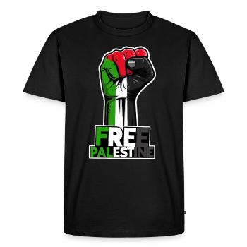 Free Palestine, Palestinian Patriotic Flag, - Men's Premium Organic T-Shirt - black - Front - Nico (187cm)