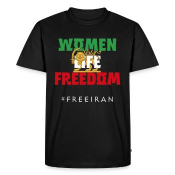 Iranian Flag #nohijab Support Women of Iran LION - Men's Premium Organic T-Shirt - black - Front - Nico (187cm)