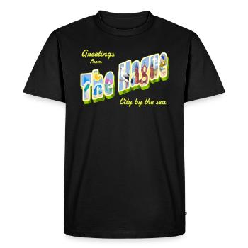 The Hague vintage postcard - Men's Premium Organic T-Shirt - black - Front - Nico (187cm)