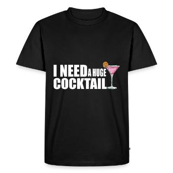 drinking, funny, huge, cocktail, adult, humor, - Men's Premium Organic T-Shirt - black - Front - Nico (187cm)