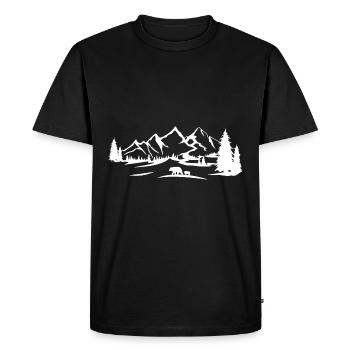 Arbre, Nature, Plein air, Forêt, Arbres, Protection de l’environnement - T-shirt Premium bio Homme - noir - Devant - Nico (187cm)