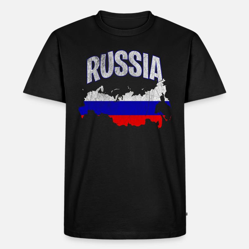 Russland - Männer Premium Bio T-Shirt - Schwarz