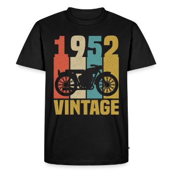 1952 Birthday Vintage Biker Motorcycle Gift - Men's Premium Organic T-Shirt - black - Front - Nico (187cm)