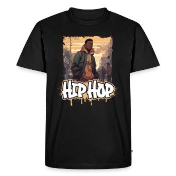 Rap & Hip Hop Music Album Cover 2 - Chemise Anime - T-shirt Premium bio Homme - noir - Devant - Nico (187cm)