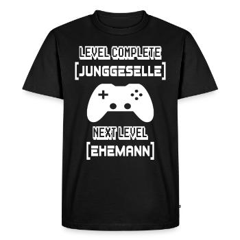 Gamer Célibataire JGA - T-shirt Premium bio Homme - noir - Devant - Nico (187cm)