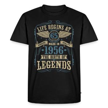 Naissance 1956 légendes 65 anniversaire - T-shirt Premium bio Homme - noir - Devant - Nico (187cm)