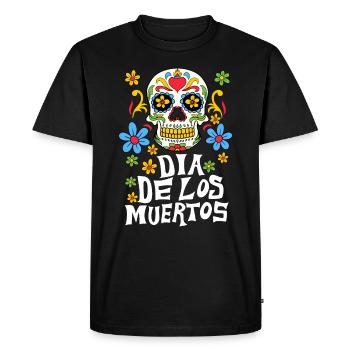 Dia de los Muertos Sugar Skull - T-shirt Premium bio Homme - noir - Devant - Nico (187cm)