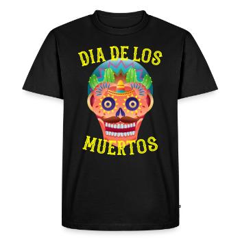 Dia de los Muertos Sugar Skull - T-shirt Premium bio Homme - noir - Devant - Nico (187cm)