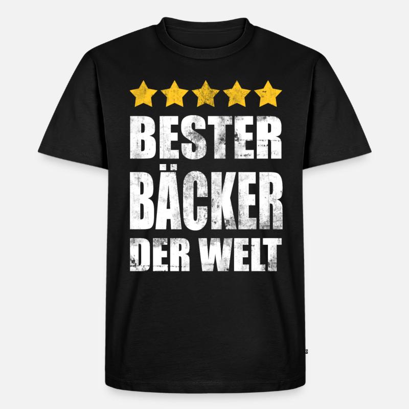 Bester Bäcker Bäckerei Backen Vintage - Männer Premium Bio T-Shirt - Schwarz