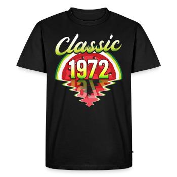 Vintage watermelon 1972 50 years Anniversary - Men's Premium Organic T-Shirt - black - Front - Nico (187cm)